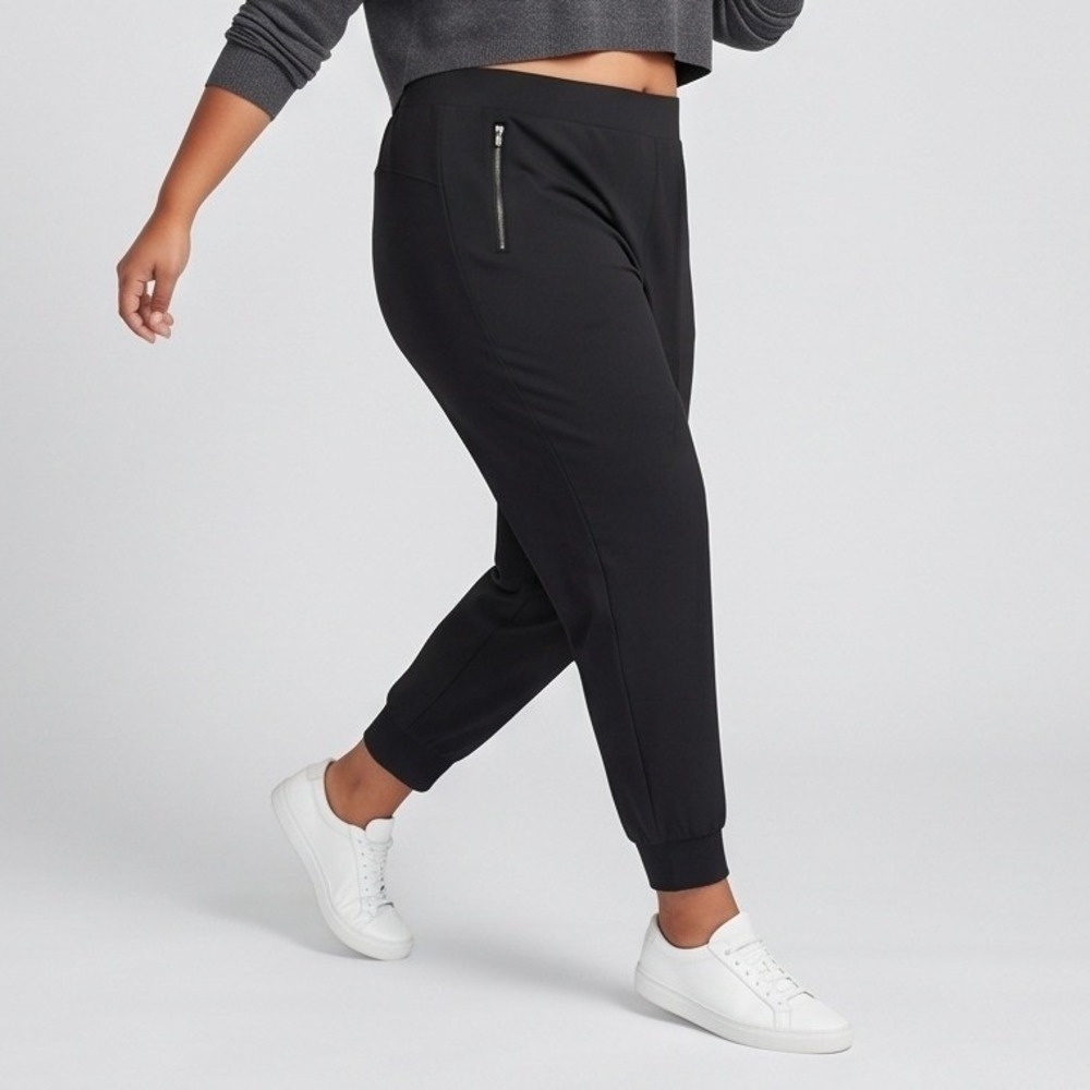 Torrid 4 Womens Black Ponte Zipper Pocket Jogger Pants Size 4X Plus NWT